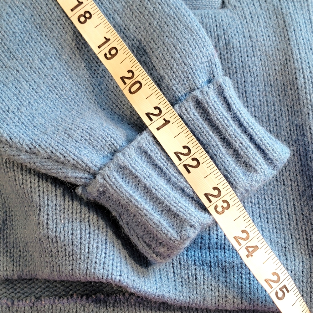 Cedar Rapids Jefferson J-Hawks Vintage Baby Blue Patched Letterman Sweater 38 - Picture 12 of 12